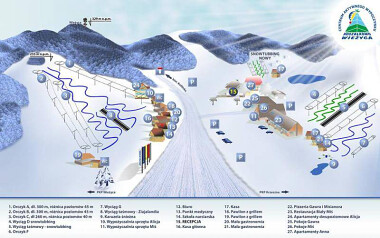 Plan wyciągu i ośrodka narciarskiego Wieżyca Koszałkowo