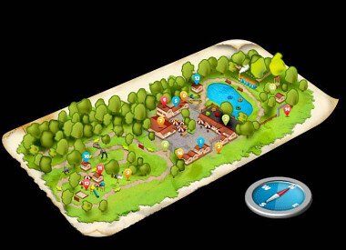 Plan Dino Parku w Malborku z placem zabaw dla dzieci