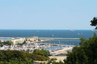 Panorama z Kamiennej Góry w Gdyni na Zatokę Gdańską