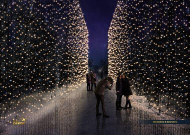 Iluminacje w Parku Oliwskim  - świetlne ściany