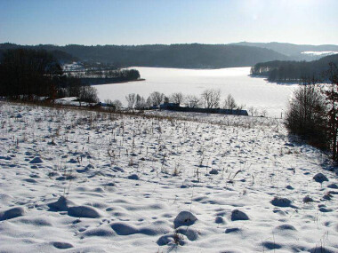 Ostrzyce - widok z Jastrzębiej Góry - zimowy