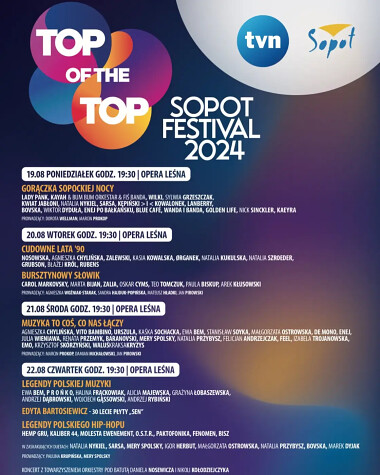 Top Of The Top Sopot Festival 2024 - artyści, program