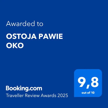 Ostoja Pawie Oko - nagroda Booking.com 2025