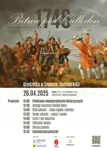 Bitwa Pod Culloden - program 27 kwietnia 2025 (wydarzenie przeniesione na niedzielę)