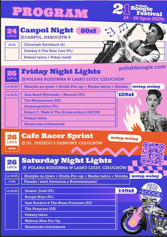 Polish Boogie Festival Człuchów 24-26 lipca 2025 - program