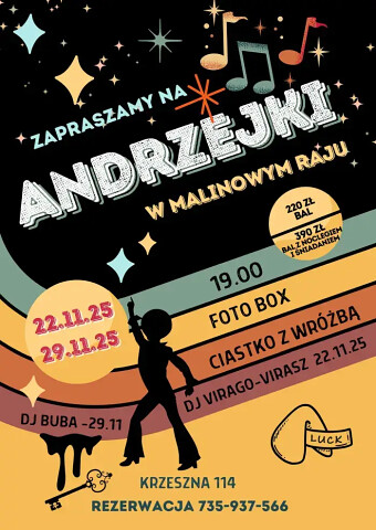 Andrzejki na Kaszubach 2025 - Gościniec Restauracja Malinówka - Krzeszna - Wieżyca