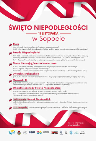 Święto Niepodległości - parada i obchody - Sopot 2025 - program