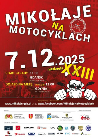 Mikołaje na Motocyklach Trójmiasto 7 grudnia 2025