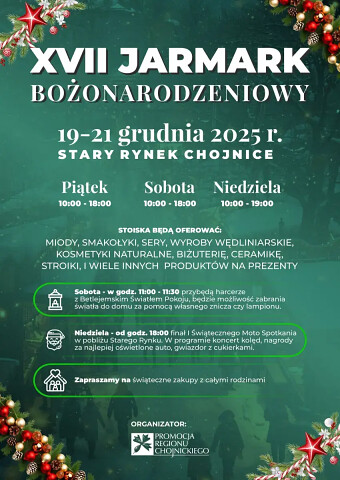 XVII Jarmark Bożonarodzeniowy Chojnice 2025 program