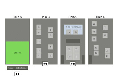 Plan ringów podczas 🏆 DUO CACIB GDYNIA 2026 & NATIONAL DOG SHOW FOR HUNTING BREEDS