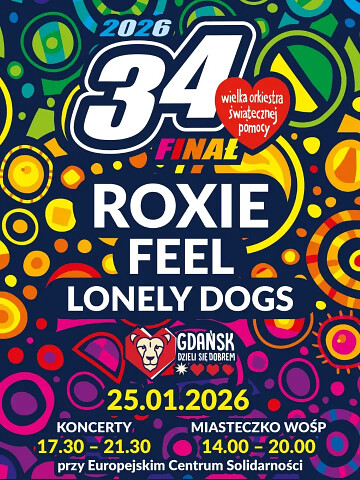Koncerty 34 Finału WOŚP Gdańsk 2026