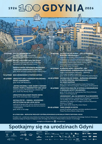 100. Urodziny Gdyni 1926-2026 program atrakcji w lutym