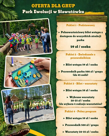 Oferta dla grup 2026 Park Ewolucji w Sławutówku