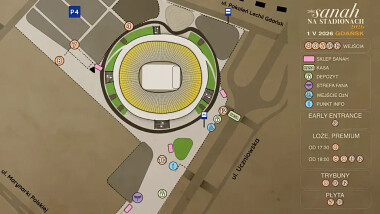 Koncert Sanah - mapa - organizacja ruchu i komunikacji