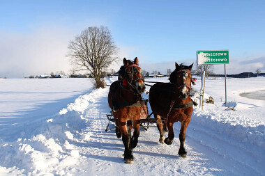 Atrakcje w Pierszczewie zimą - kulig - fot . Agroturystyka U Miodowskich