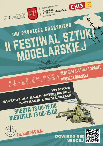 II Festiwal Sztuki Modelarskiej w ramach Dni Pruszcza Gdańskiego 2026 - zapraszamy 13 i 14 czerwca 2026 do Centrum Kultury i Sportu