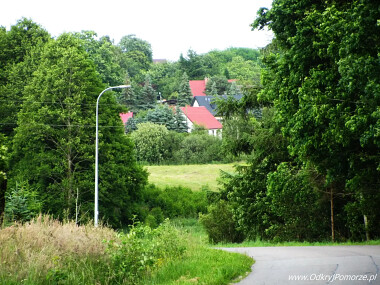 Wilkowo Nowowiejskie - wjazd do wsi - panorama