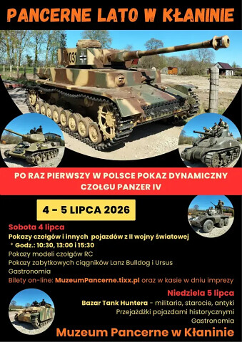 Pancerne Lato w Kłaninie 4-5 lipca oraz 22-23 sierpnia 2026 - program