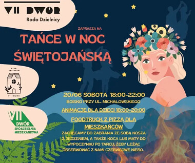 Tańce w Noc Świętojańską - 20 czerwca 2026 w Gdańsku, na boisku przy ul. Michałowskiego