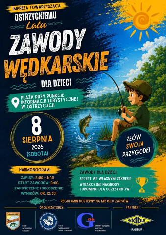 Zawody wędkarskie dla dzieci 8 sierpnia 2026 w Ostrzycach