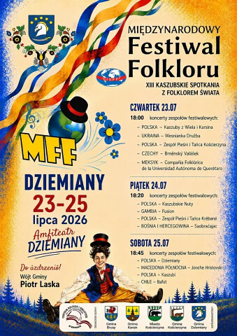 Festiwal Folkloru Dziemiany 23 - 25 lipca 2026 - program