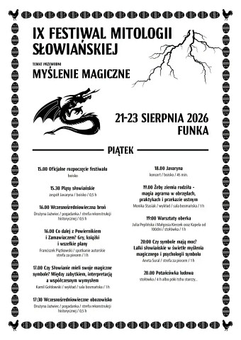 Festiwal Mitologii Słowiańskiej 2026 - Funka - program piątek 21 sierpnia
