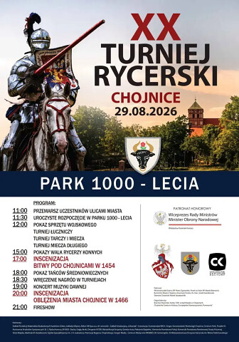 Turniej Rycerski Chojnice 2026 - program 29 sierpnia