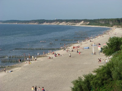 Ustka - plaża wschodnia - w kierunku Orzechowa i Poddąbia