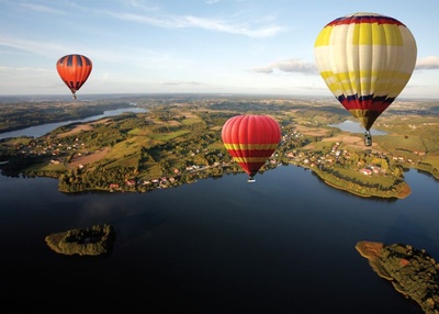 Lot balonem Kaszuby widziane z góry - fot. Paweł Klein Ballon Charter